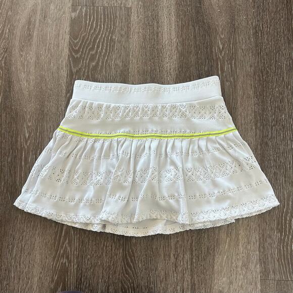 EUC L’Etoile Sport x Veronica Beard Pointelle Knit White Tennis Skirt M Eyelet - Picture 7 of 16